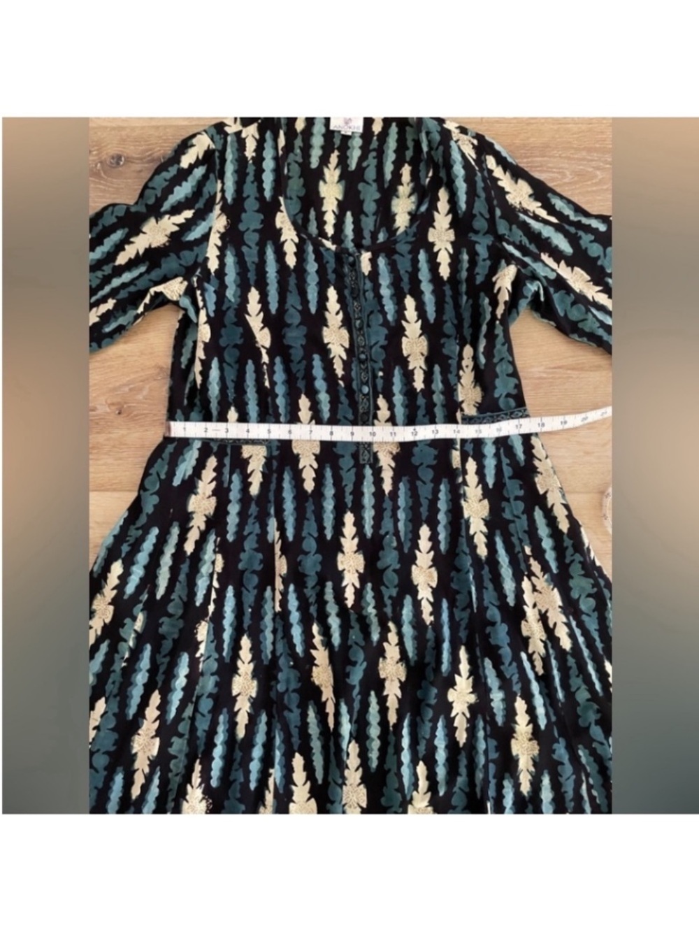 Vintage rare anokhi blue pattern dress 100% cotton size small - Picture 7 of 9